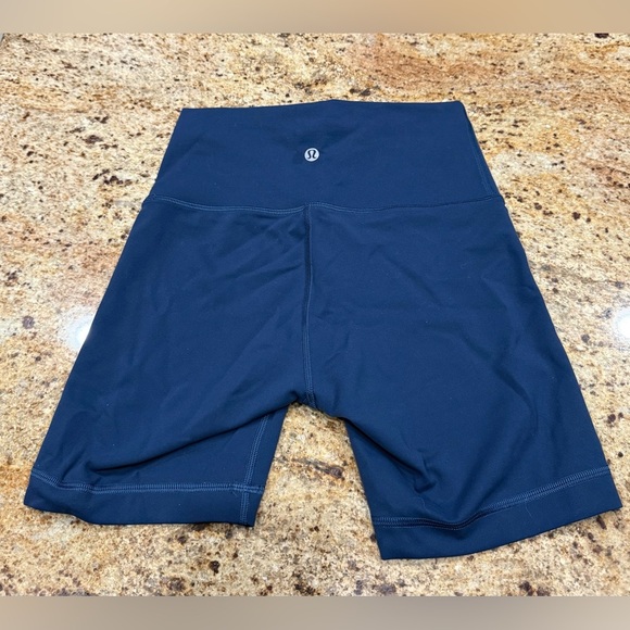 NEW! Lululemon Wunder Train High-Rise Biker Shorts 6” Mineral Blue Sz 4 Retired - Picture 7 of 8